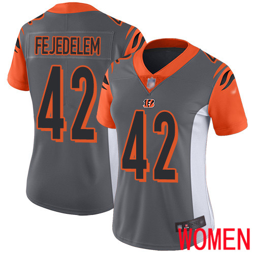 Cincinnati Bengals Limited Silver Women Clayton Fejedelem Jersey NFL Footballl #42 Inverted Legend->youth nfl jersey->Youth Jersey